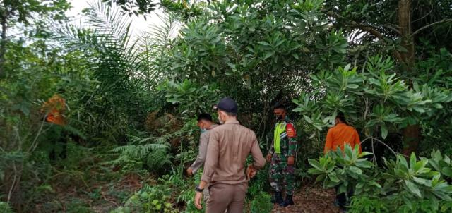 Kopda Bambang Anggota Koramil 04/Mandau Patroli Karhutla di Desa Kuala Penaso