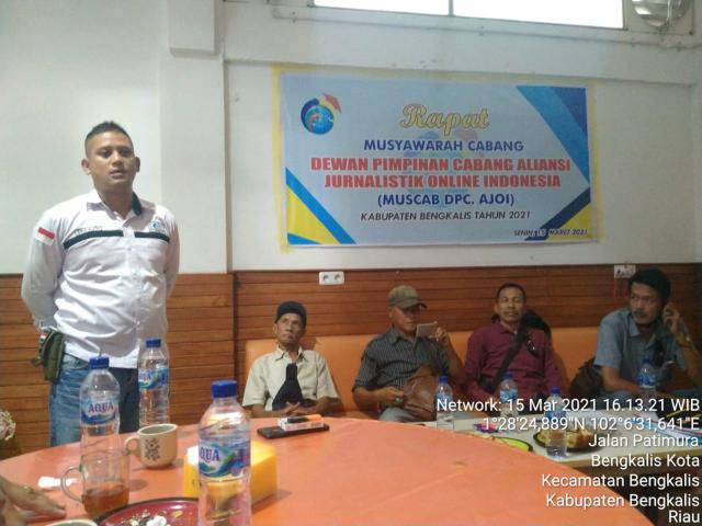 Muscap DPC AJOI Bengkalis Fadli Terpilih Sebagai Ketua Periode 2021-2025