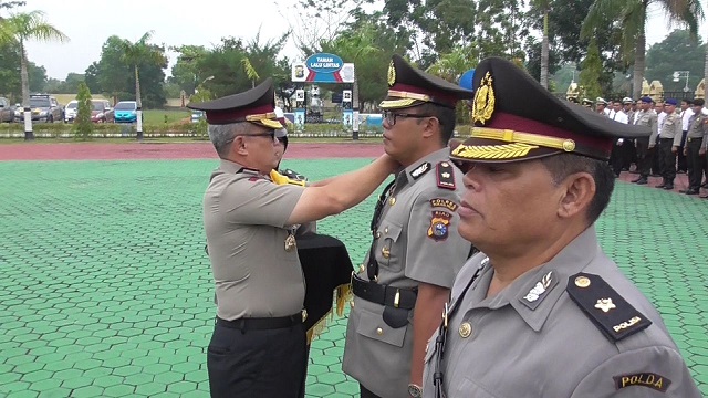AKBP Barliansyah SIK Pimpin langsung Upacara Sertijab Kapolsek Tualang