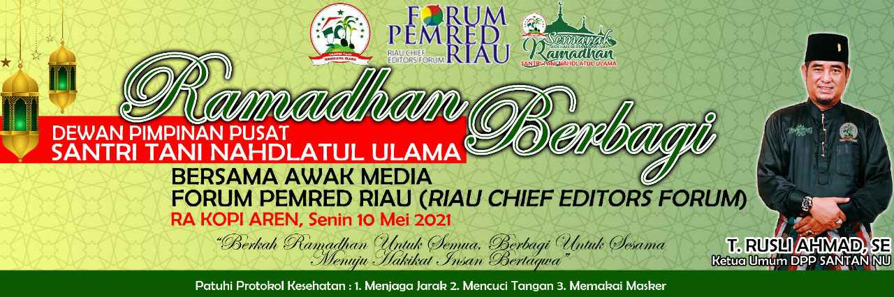 Ketum Santan NU Riau Berbagi Berkah Ramadhan Bersama Forum Pemred Riau