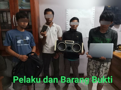 Rumah Kosong Ditinggal Pergi, Empat Pelaku Curat Gasak Barang Yang Bisa Jadi Uang