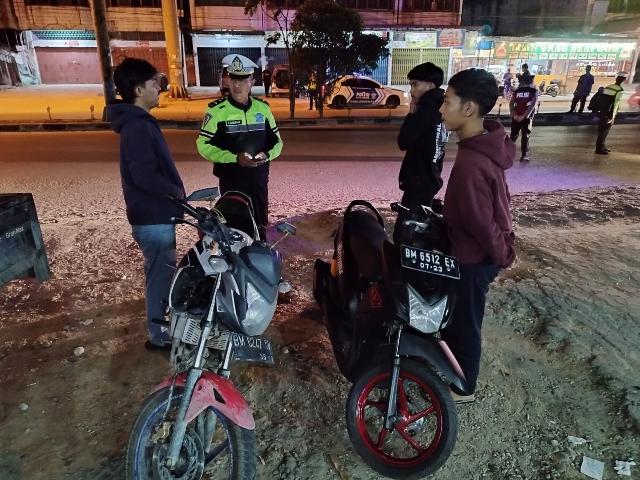 Hindari Aksi Balapan Liar, Satlantas Polres Bengkalis Lakukan Penyisiran Sejumlah Titik Rawan di Dur