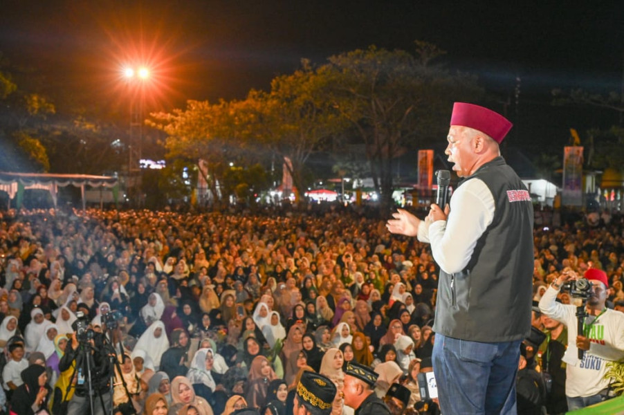 Ribuan Masyarakat Tempuling RamaikanLokasi Kampanye dan Tabligh Akbar Abdul Wahid Bersama UAS