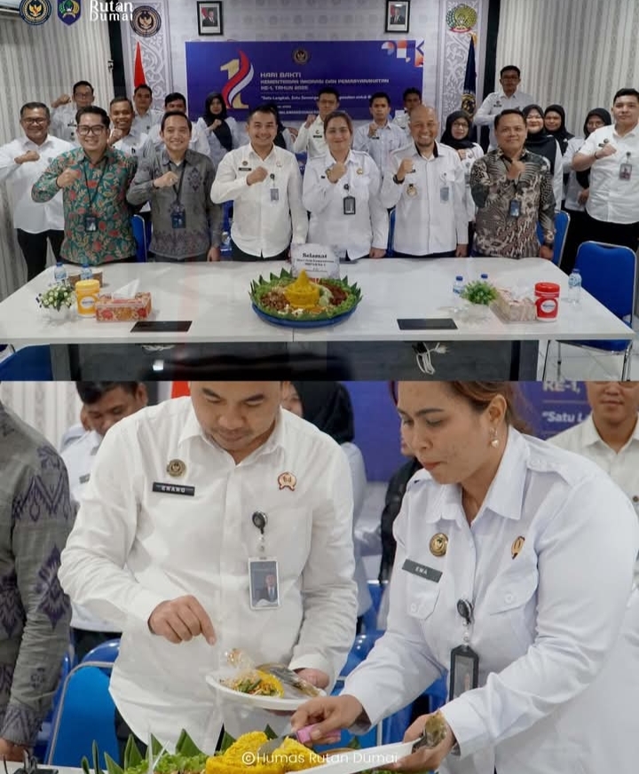 Rutan Dumai Ikuti Tasyakuran Virtual Hari Bakti Kemenimipas ke-1 dan Serahkan Piagam Penghargaan