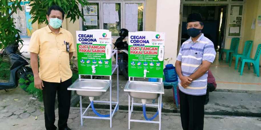 Perangi Covid 19 PT Pelindo 1 Cabang Dumai Sumbang Fasilitas Cuci Tangan Untuk Empat Kelurahan