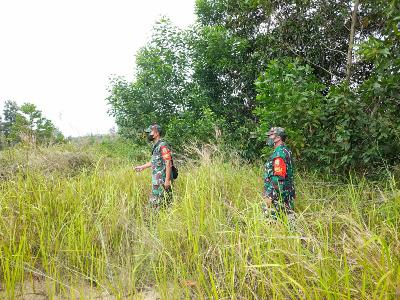 Babinsa Mandau Telusuri Lahan Dan Hutan Guna Meminalisir Karhutla