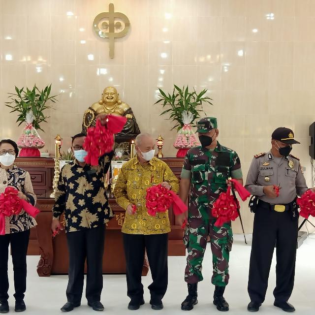 Dandim 0303/Bengkalis Hadiri Peresmian Vihara Gembira Maitreya di Desa Bantan Tengah
