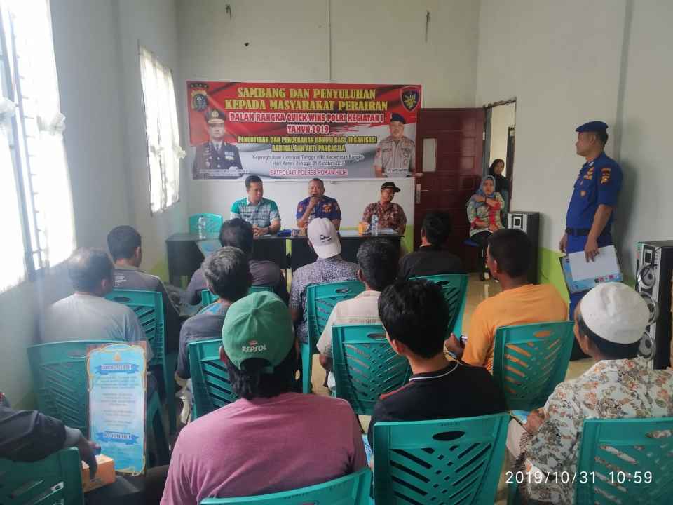 Kasat Polairud Polres Rohil, Sosialisasi Tentang Bahaya Radikalisme dan Narkoba