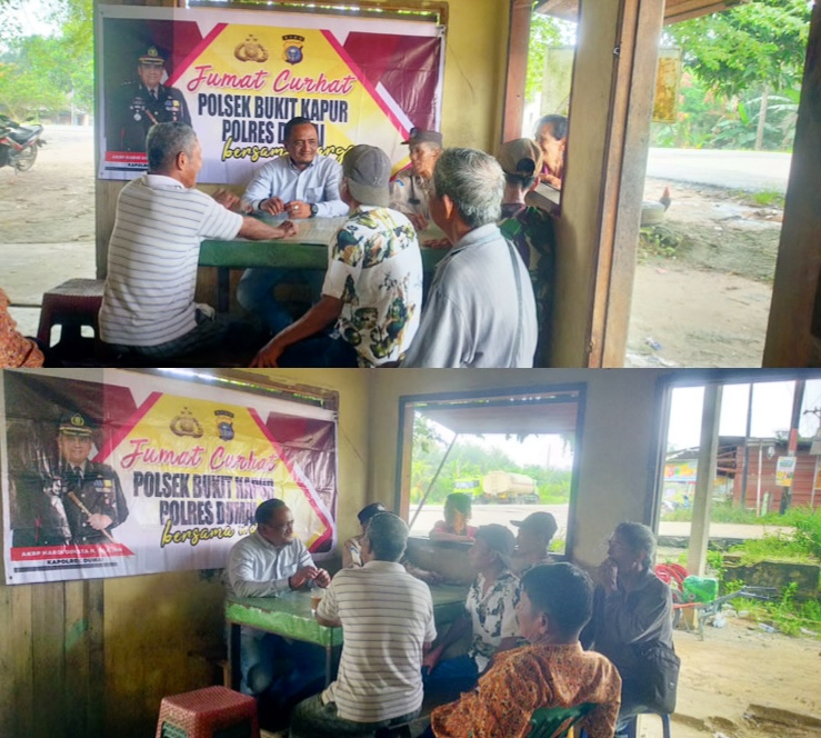 Serap Aspirasi masyarakat, Polsek Bukit Kapur Gelar Jum'at Curhat Bersama Warga Bukit Nenas