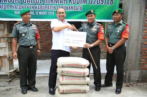 Plt. Bupati Labuhanbatu, Apresiasi Kakan Pertanahan  atas bantu Pembangunan Masjid Hikmah Makodim 02