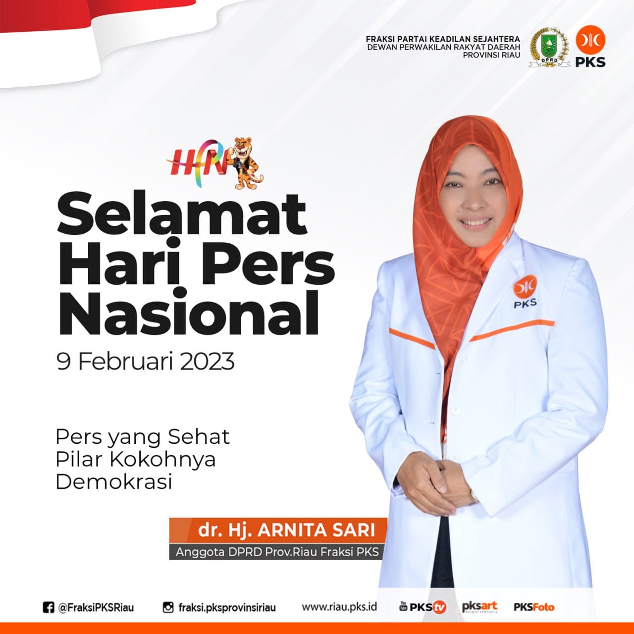 dr Arnita Sari, Legislator Provinsi Riau Berikan Ucapan Hari Pers Nasional