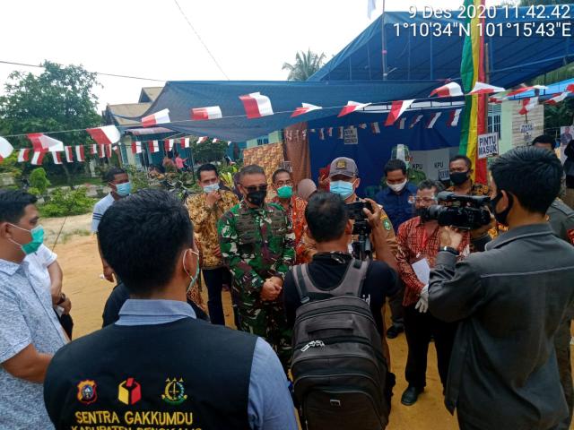 Dandim 0303/Bengkalis Dampingi Pj. Bupati Monitorong Pelaksanaan Pilkada Bengkalis Tahun 2020