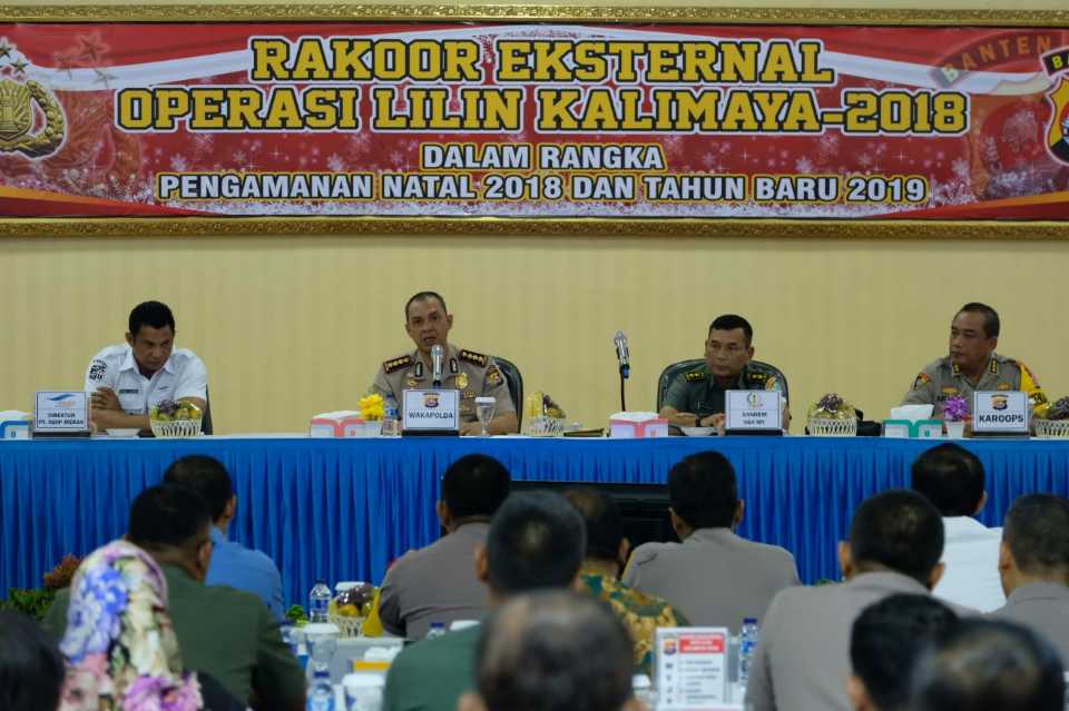 Wakapolda Banten, Pimpin Gelar Rapat Kordinasi Eksternal Operasi Lilin Kalimaya 2018