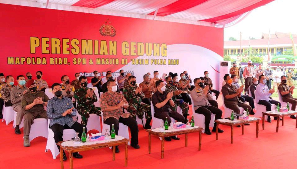 Virtual, Wakapolri Resmikan Gedung Mapolda, SPN Serta Masjid Al Adzim Polda Riau