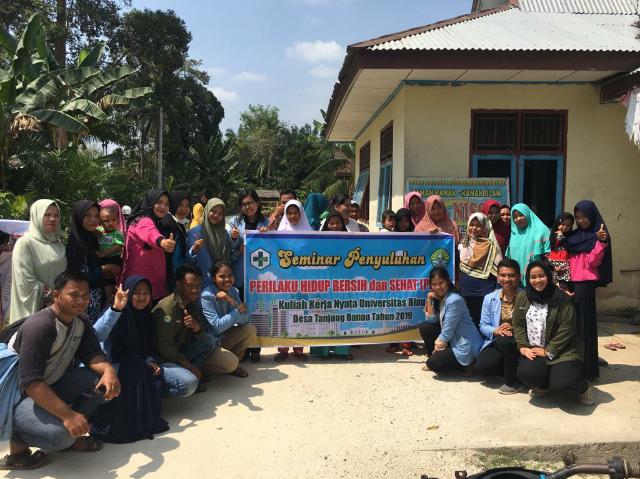 KKN UNRI Gelar Sosialisasi  Perilaku Hidup Bersih Sehat Di Desa Tanjung Danau