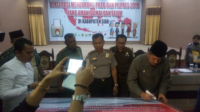 Menyongsong Pemilu Tahun 2019, Polres Siak Helat Deklarasi Damai