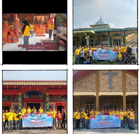 Tim Gabungan Polsek Mandau & BKO Polres Bengkalis Gelar bakti Reliji ditiga Tempat Ibadah