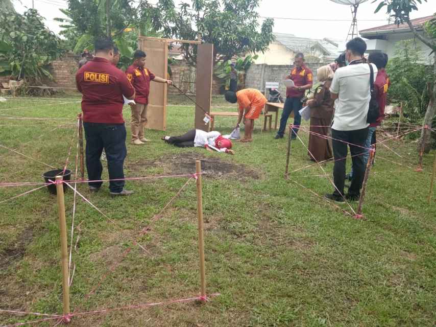 Polres Meranti Lakukan Rekontruksi Pembunuhan Erna Warga Gelora
