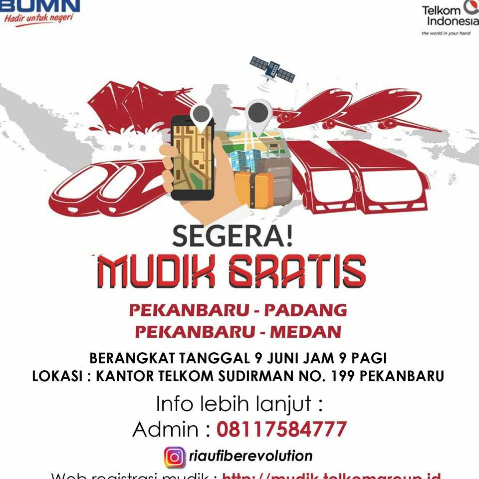 Gratis!  Ayo Mudik Lebaran Ke Medan dan Padang