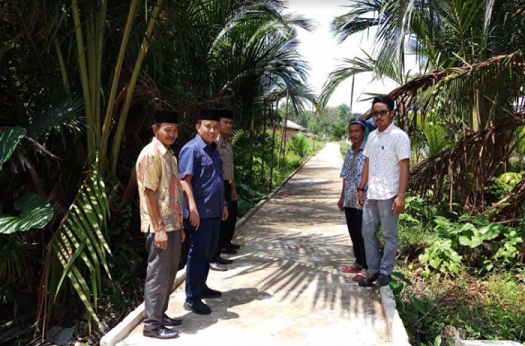 Kunjungan di Kecamatan Pelangiran, Nursalam Tinjau Pembangunan Desa