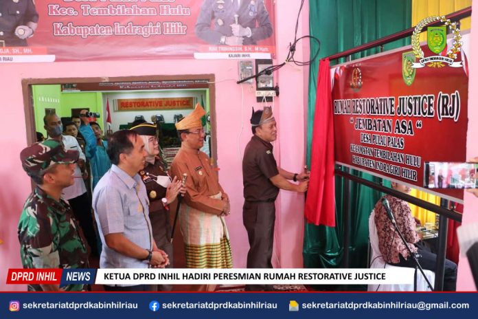 Ketua DPRD Inhil Hadiri Peresmian Rumah Restorative Justice