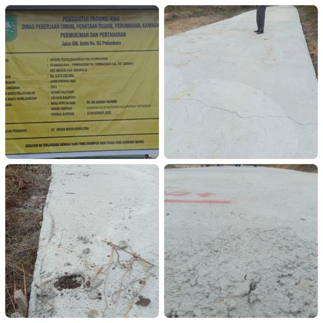 Alamak, Proyek Semenisasi Dinas PUPR Propinsi Senilai 1,3 M Asal-asalan Tak Sesuai Bestek