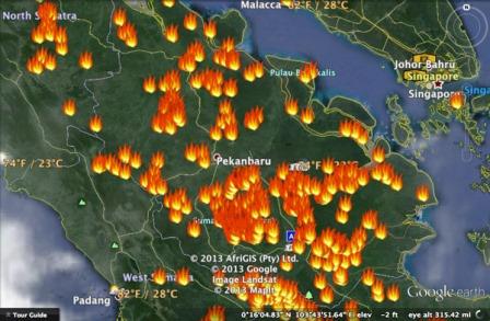 Hari Ini Riau Menghasilkan 56 Hotspot yang Tersebar di Delapan Daerah