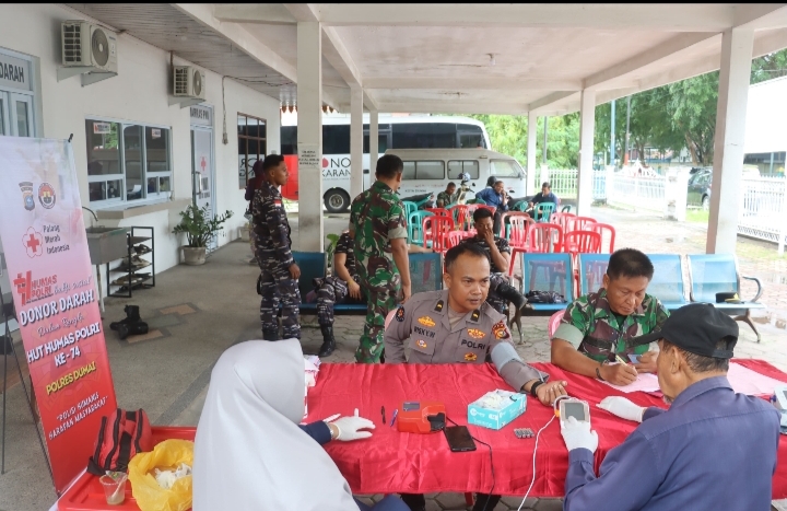 Sinergi Polri, TNI, dan PMI: Polres Dumai Gelar Donor Darah Rayakan HUT Humas Polri ke-74