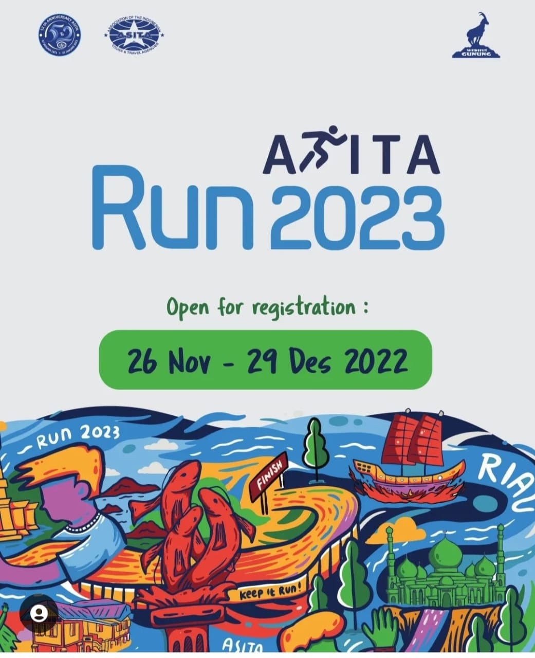 Meriahkan HUT ASITA ke-52, ASITA RIAU selenggarakan  Event ASITA RUN 2023