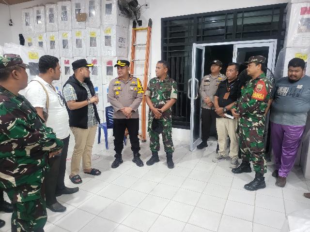 Bersama Upika Kecamatan Mandau & Batsol, Polsek Mandau Cooling System Sekaligus Cek Logistik Pemilu 