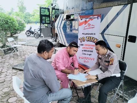 Satlantas Polres Bengkalis Gelar Layanan SIM Keliling, Rangka HUT Bhayangkara ke 79