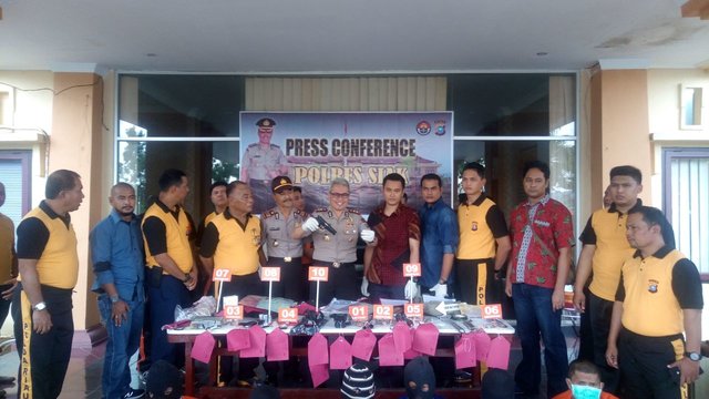 Mako Polres Siak Gelar Press Rilise Tiga Kasus Pidana