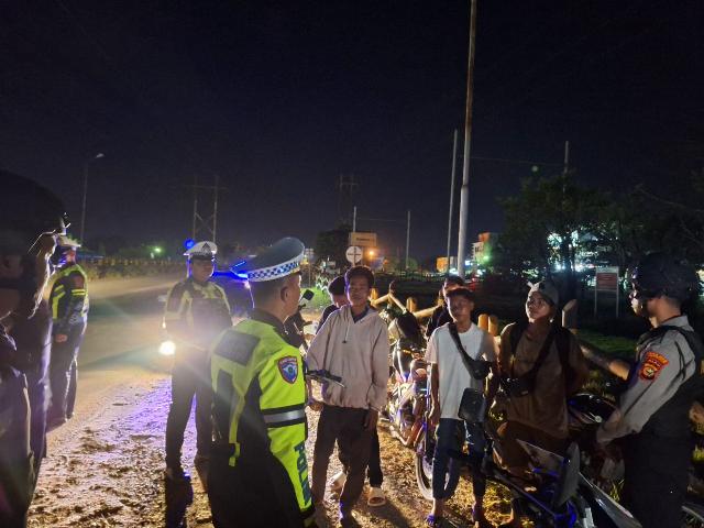 Ciptakan Situasi Kamtibmas yang Aman, Polres Bengkalis Laksanakan Patroli Malam
