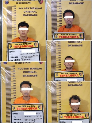 Berkat Laporan Masyarakat, Tim Opsnal Polsek Mandau Gercep Tangkap Lima Orang Pengguna Sabu