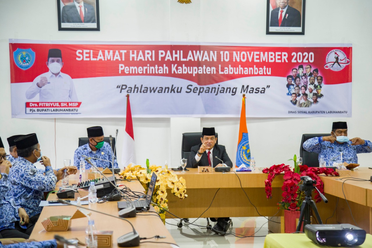 Pemerintah Kabupaten Labuhanbatu Ikuti Upacara Hari Pahlawan Secara Virtual