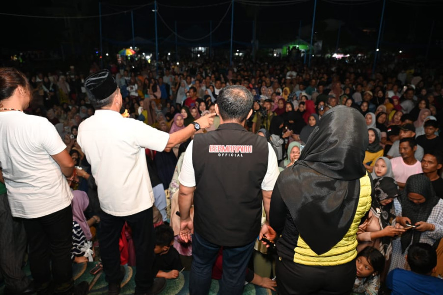 Kampanye Cagub No 1 Abdul Wahid-SF Hariyanto di Pulau Kijang Diserbu Massa