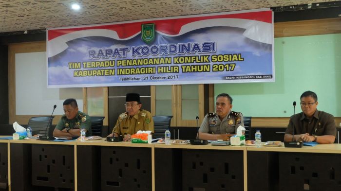 Pemkab Inhil Gelar Rakor Tim Terpadu Penanganan Konflik Sosial