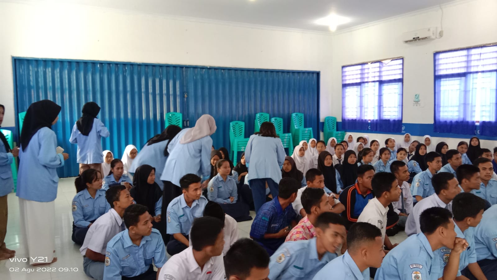 Mahasiswa Kukerta UNRI Gelar kegiatan Pembagian Tablet Tambah Darah di Smkn 1 Pangkalan Lesung