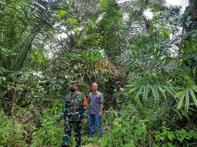Walau Hujan Melanda Daerah Pinggir, Babinsa Koramil 03/Mandau Tetap Siaga Karhutla