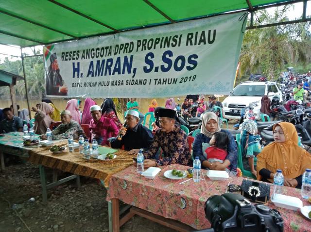 H. Amran S.Sos anggota DPRD Provinsi Riau Reses di Desa Pagarantapah