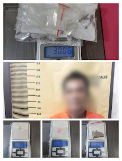 Satu Orang Pelaku Pengedar Narkotika Jenis Sabu,Ganja serta Pil Ekstasi ditangkap Polisi