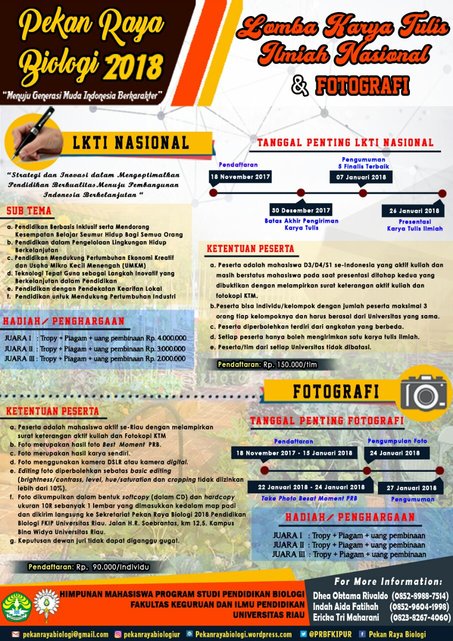 Ayo Segera Daftarkan dirimu Ikutin Lomba Karya Tulis Ilmiah Nasional & Fotografi Tingkat Mahasiswa