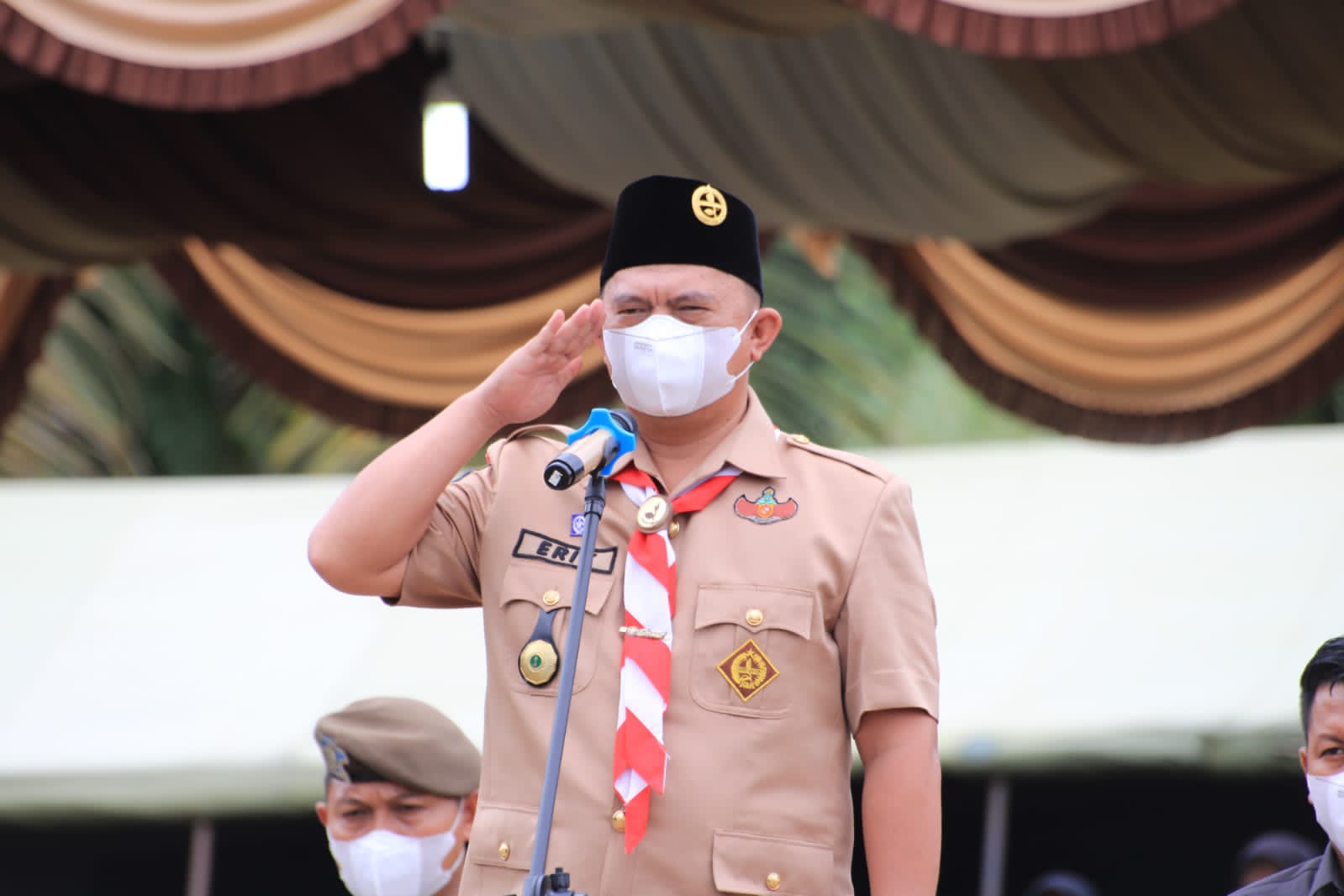 Bupati Erik Membuka Jambore Cabang Labuhanbatu Tahun 2022 di Bumi Perkemahan Jamcab