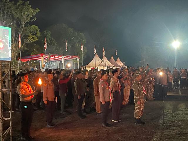 Bupati Bengkalis Ikuti Kegiatan Api Unggun Jambore Karhutla 2025