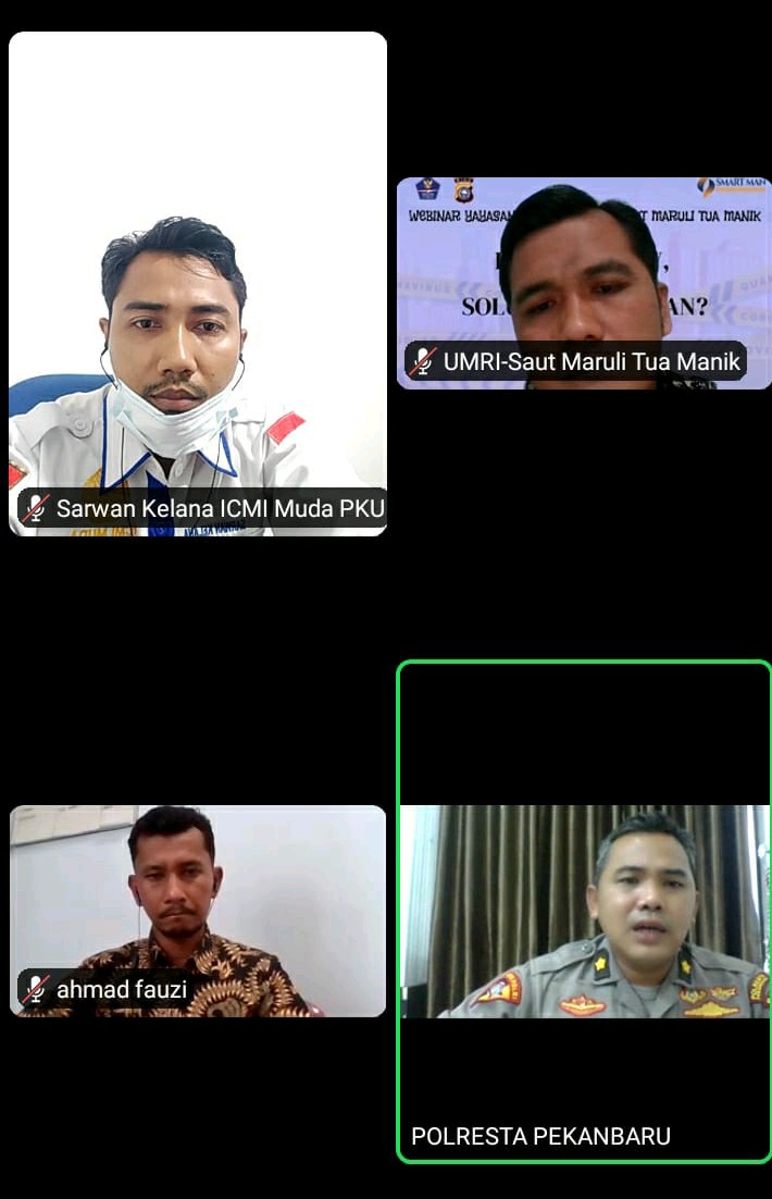 Ketua MPD ICMI Muda Pekanbaru jadi Narasumber dalam Webinar Tentang PPKM Level 4 Solusi atau Bukan