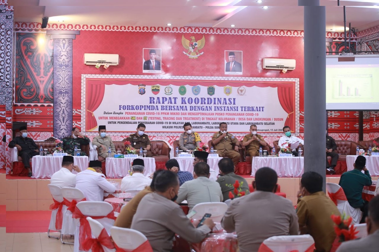 Pj. Bupati Labuhanbatu Ikuti Rakor  PPKM Mikro