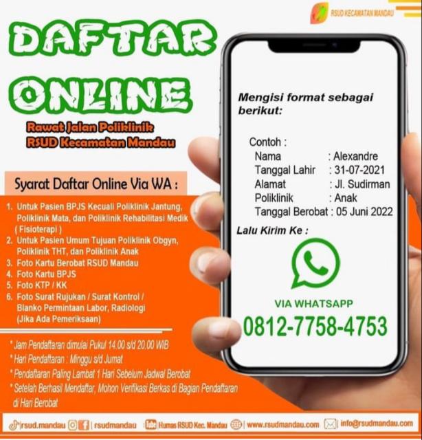 RSUD Mandau Telah Berlakukan Pendaftaran Secara online Rawat Jalan Poliklinik Untuk Umum