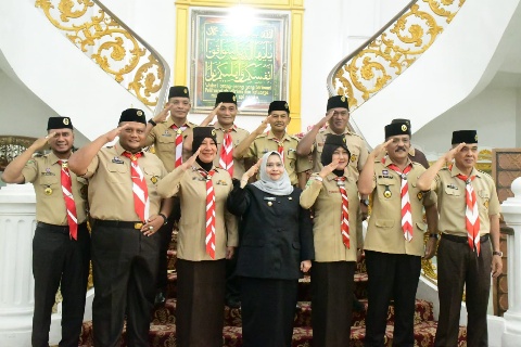Bupati Kasmarni Terima Audiensi Kwarcab Pramuka Bengkalis, Pelantikan Pengurus 12 Mei Mendatang