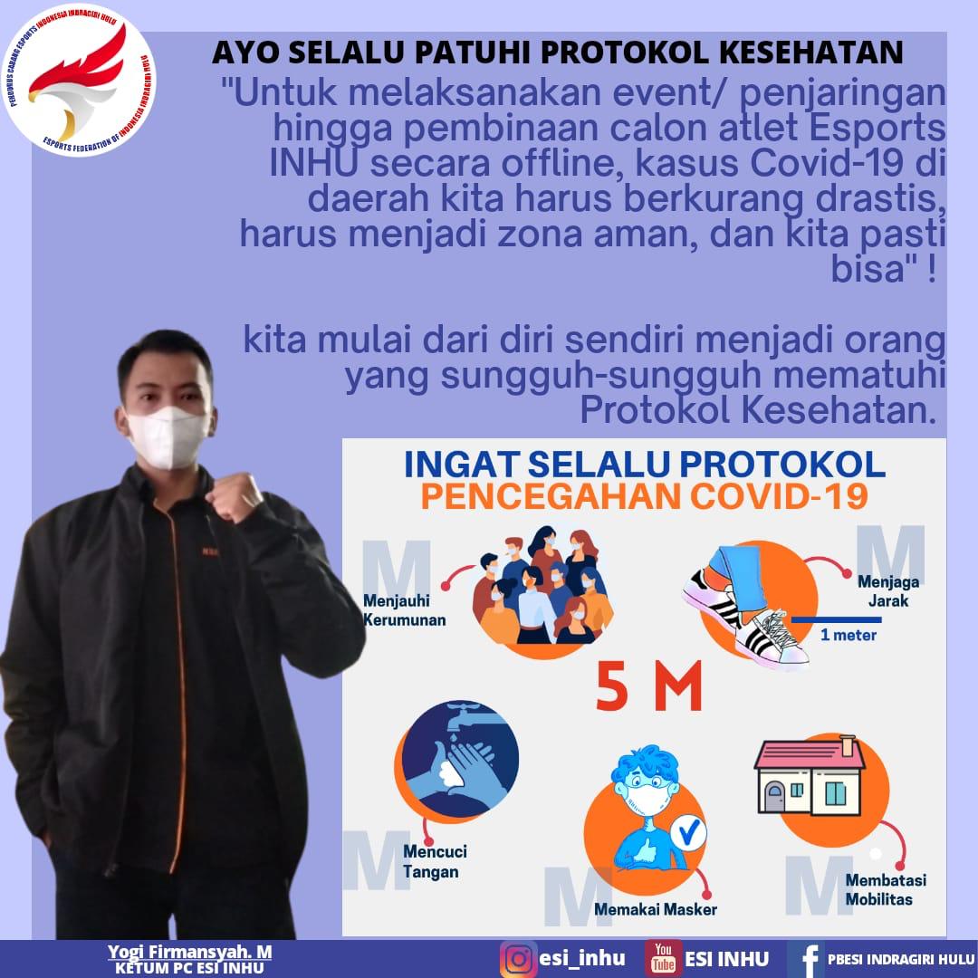 Pengurus Cab. Esports Indonesia Kab. INHU Ajak penggiat esports dan para Gamers untuk patuh Prokes
