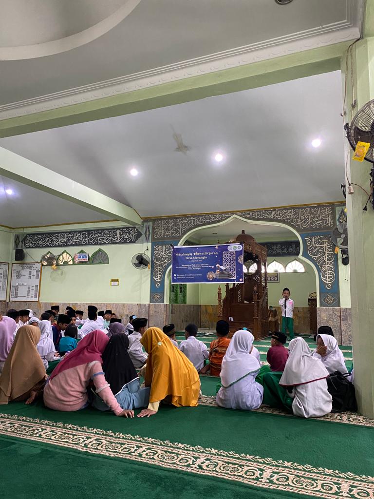 MAHASISWA KUKERTA BK UNRI ADAKAN PERLOMBAAN MTQ DI DESA MERANGIN TAHUN 2022
